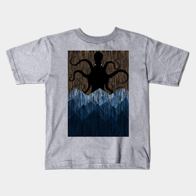 Cthulhu's sea of madness - Brown Kids T-Shirt by Ednathum